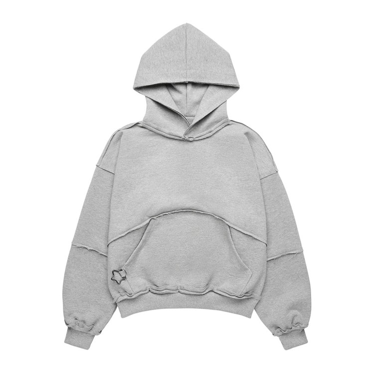 NONONSENSE RAW BOXY HOODIE GREY FRONT