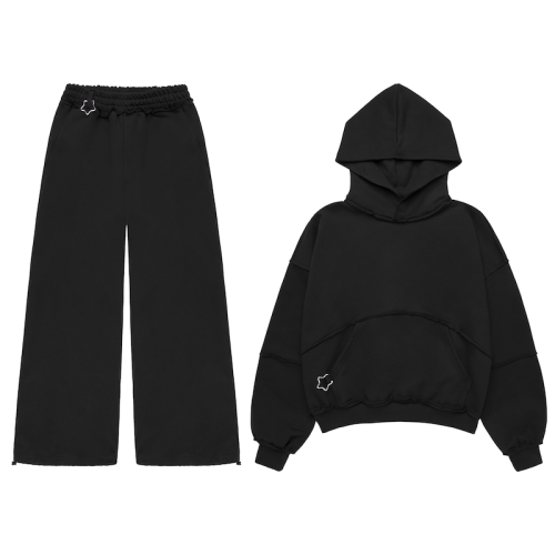 NONONSENSE RAW BOXY HOODIE + DRES KOMPLET - CZARNY