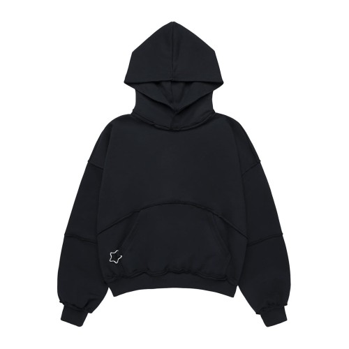 NONONSENSE RAW BOXY HOODIE BLACK FRONT