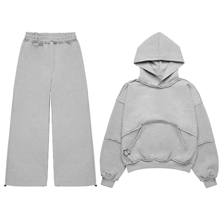 NONONSENSE RAW BOXY HOODIE + DRES KOMPLET - SZARY