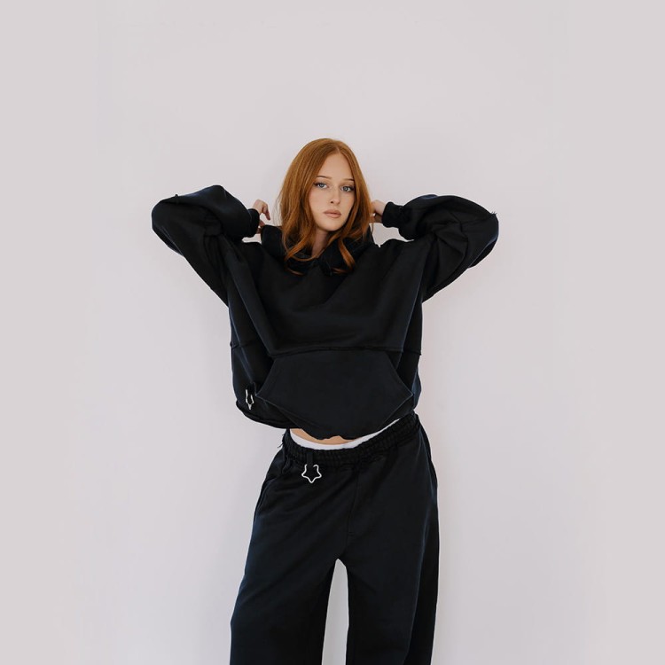 NONONSENSE RAW BOXY HOODIE + DRES KOMPLET DRESOWY CZARNY