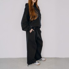 NONONSENSE RAW BOXY HOODIE + DRES KOMPLET - CZARNY